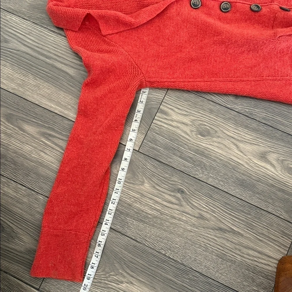 Free people orange wool cardigan jacket coat oversized knit trench